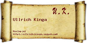 Ullrich Kinga névjegykártya